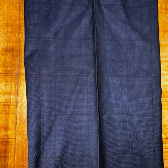 Hugo Boss Dark Blue Genius 5 100% virgin wool raw hem dress Pants NWT 44L - Picture 5 of 11